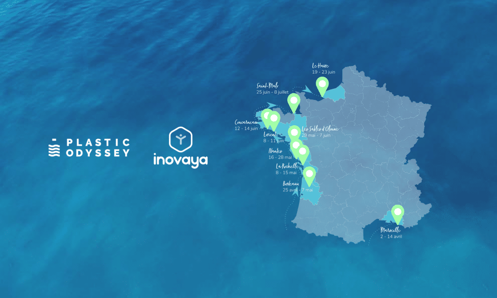 Carte des étapes de la tournée des ports de France de Plastic Odyssey
