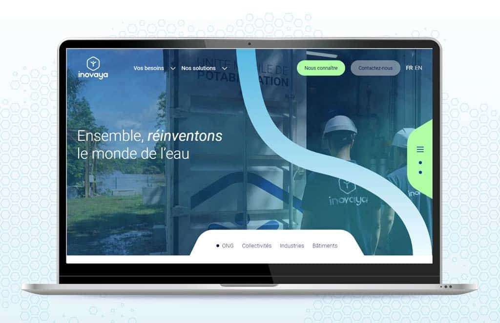 nouveau site internet d'InovaYa, entreprise traitement de l'eau à impact